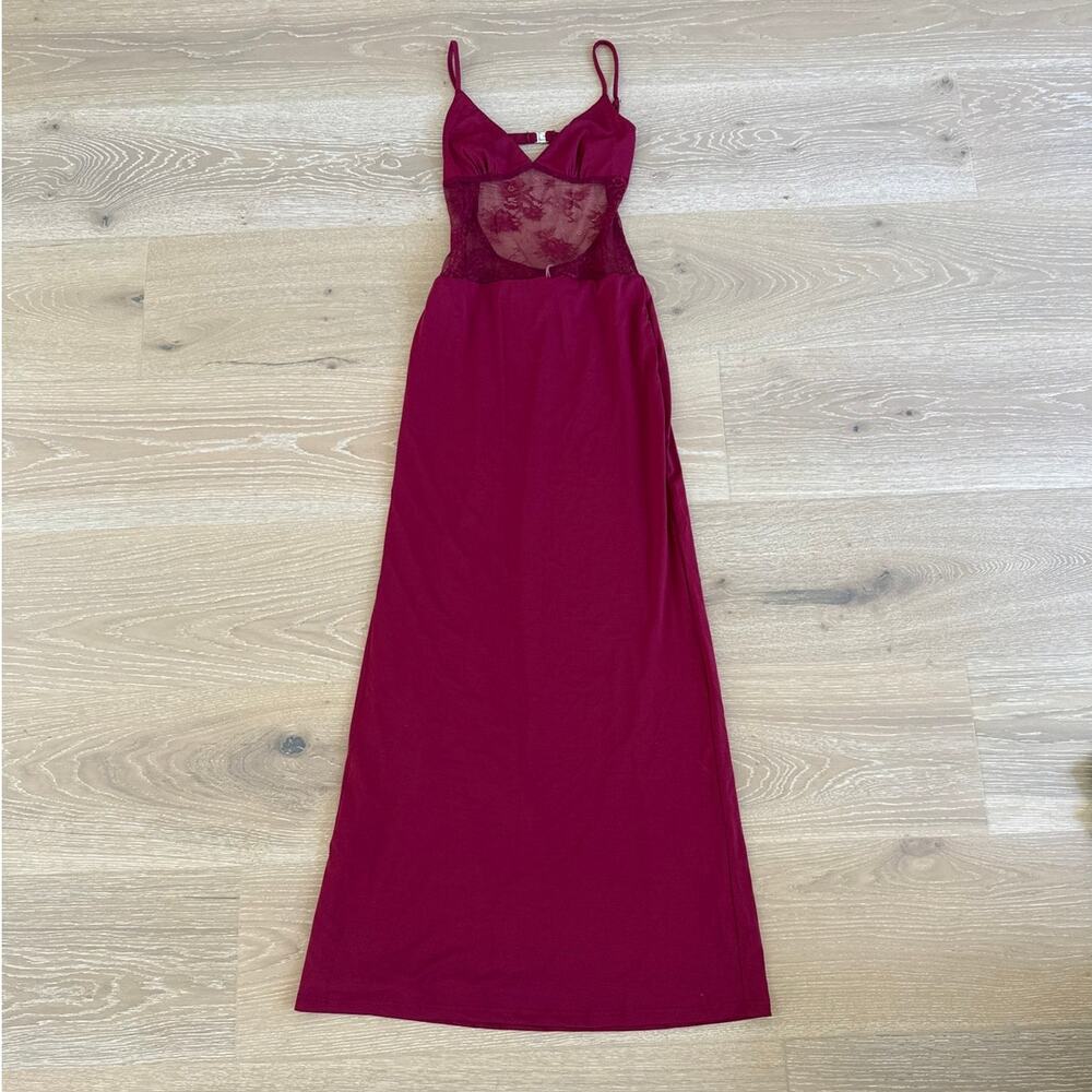 Peppermayo Maxi Dress Lace Sleeveless Envy Size US6 Red